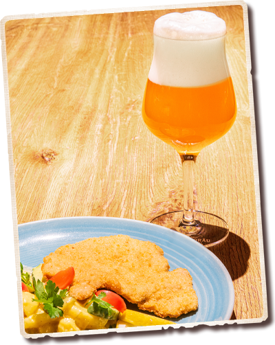 Würzburger Bierprobe Schnitzel Wiener Art