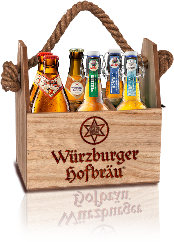 Würzburger Holztragerl Bild von einem Würzburger Holztragerl mit Bierflaschen